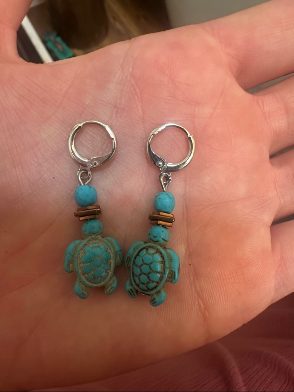 Turquoise Turtle Dangle Earrings - Women Jewelry